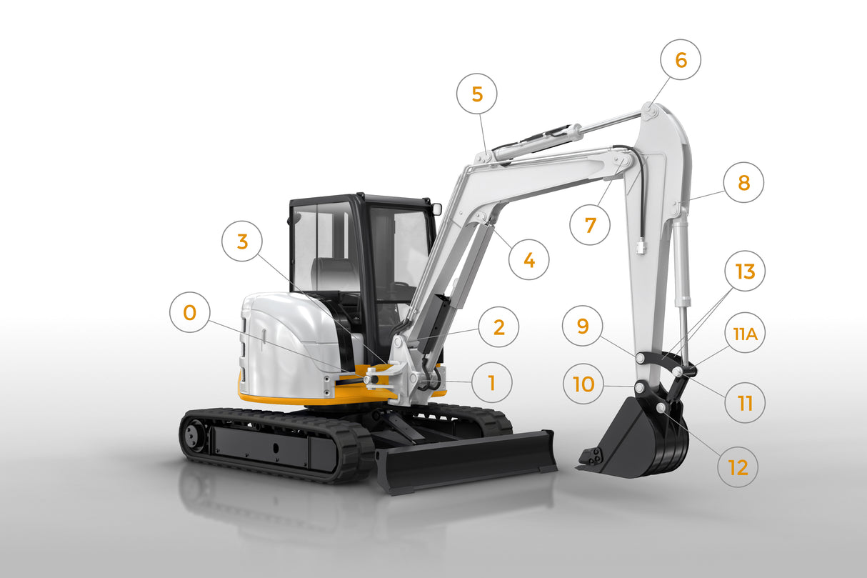 Kubota U50-3ALPHA Bolzen-/Buchsensatz – Reparatursatz Minibagger