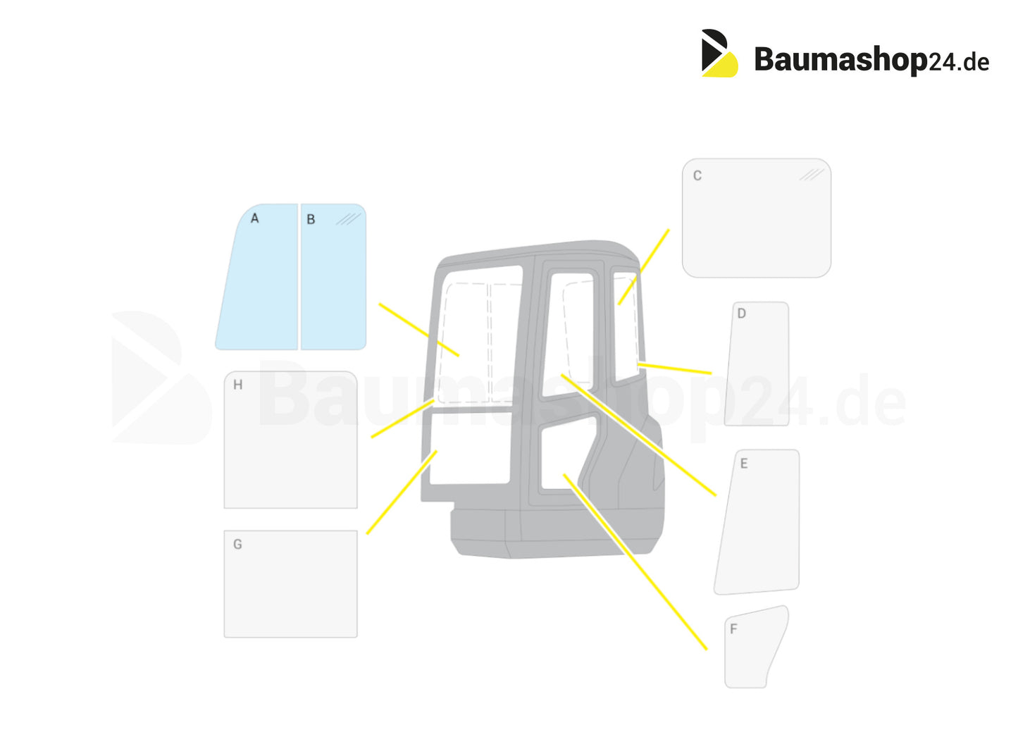 Genuine Kubota window pane right rear RD379-46730 for KX060-5