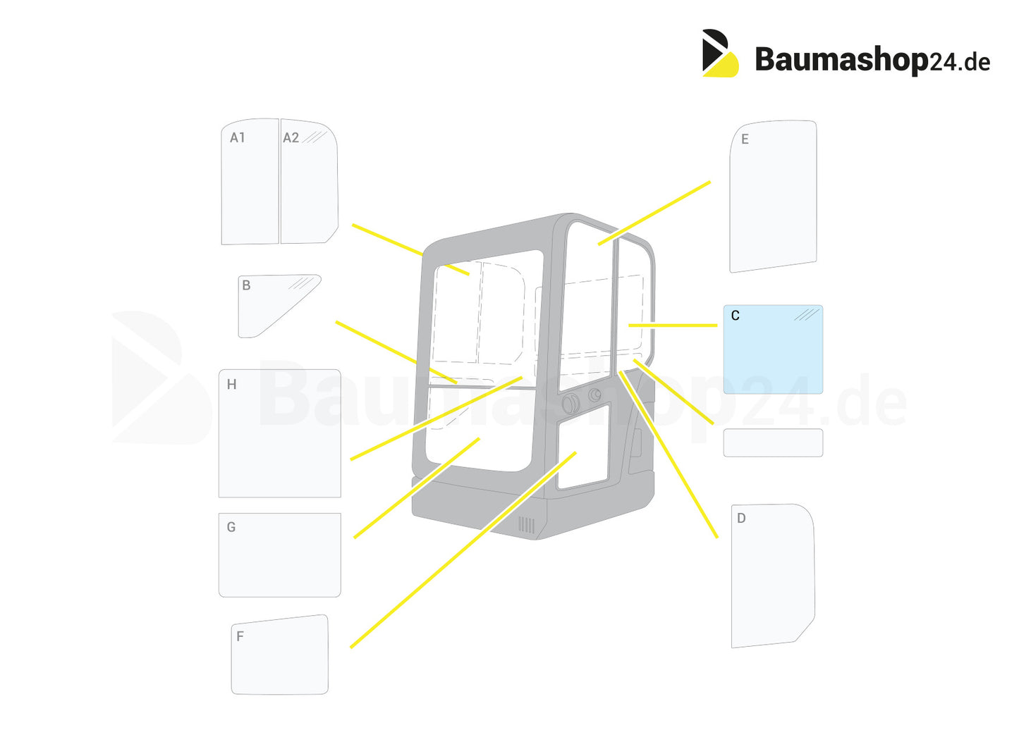 Caterpillar Heckscheibe 249-0190