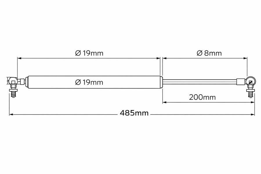 Stabilus 341908 Gasdruckdämpfer – 450 Newton Gasdruckdämpfer Ersatzteil