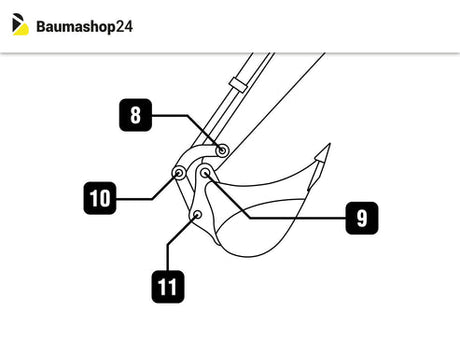 Kubota KX36-2 Reparatursatz Löffelstiel 8-11