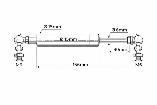Stabilus Gasdruckdämpfer 2612NJ – 300 Newton Gasdruckdämpfer Ersatzteil