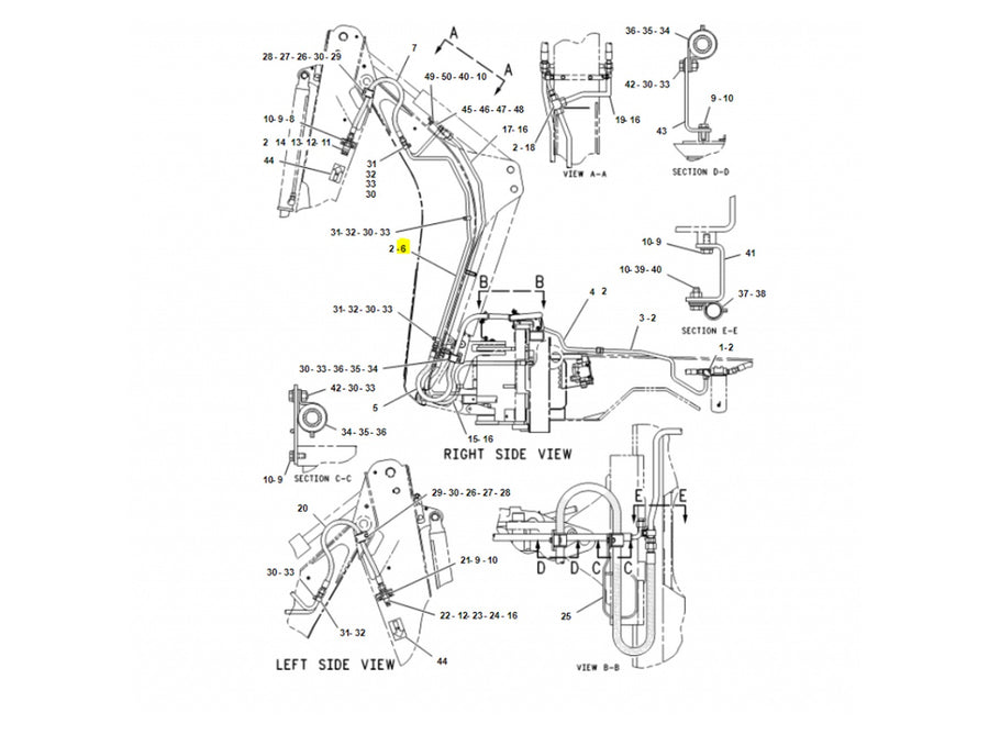 Caterpillar 424D Rohrleitung 107-6701 u.a. für 428B, 428C, 428D - Ansicht 1