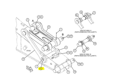 Caterpillar M325C Bolzen Gestänge Löffel für 320-352 C/D/E/F 2543052 u.a. für M325D, 320, 320D - Ansicht 2