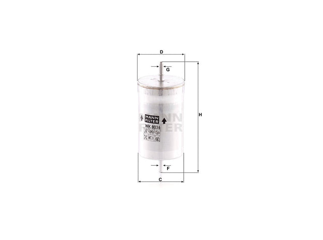 Original MANN-FILTER Kraftstoff-Leitungsfilter (Inline) WK 8036