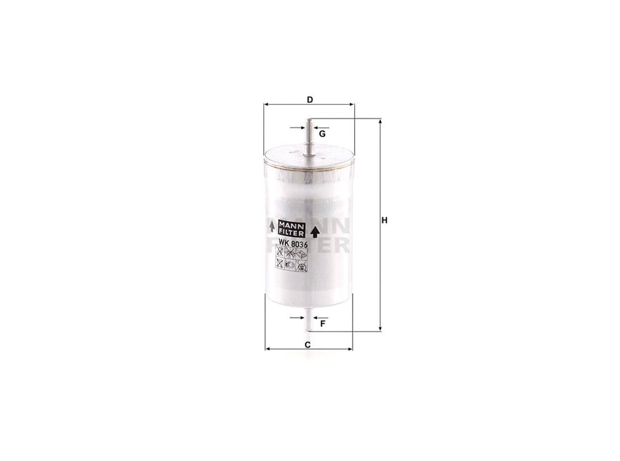 Original MANN-FILTER Kraftstoff-Leitungsfilter (Inline) WK 8036